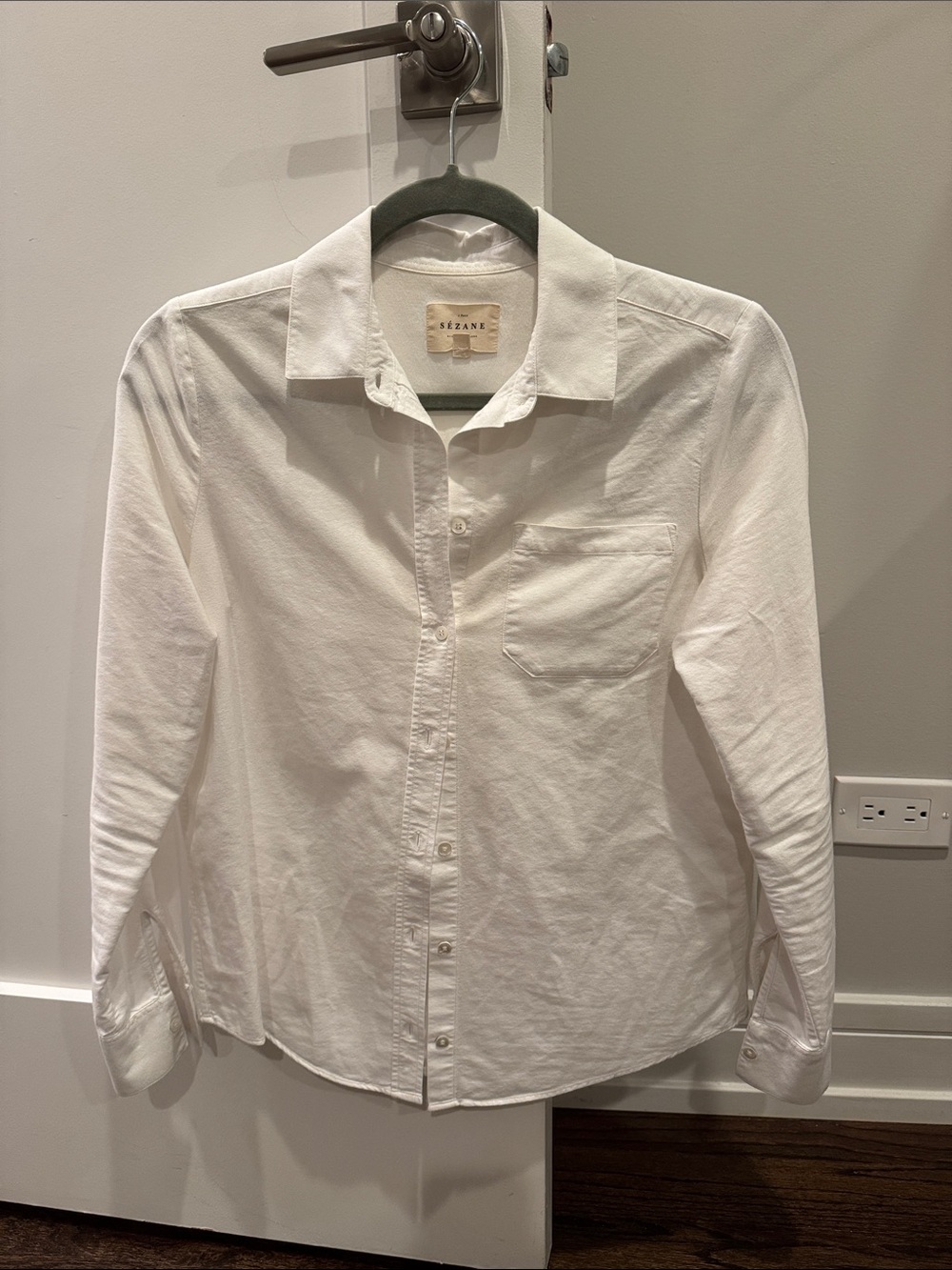 Sezane Tomboy White Button-Up Shirt
